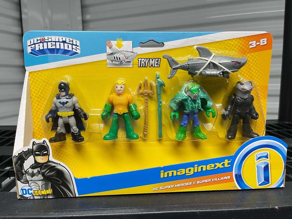 Fisher-Price Imaginext DC Super Friends Batman, Aquaman, Killer Croc, Black Mant